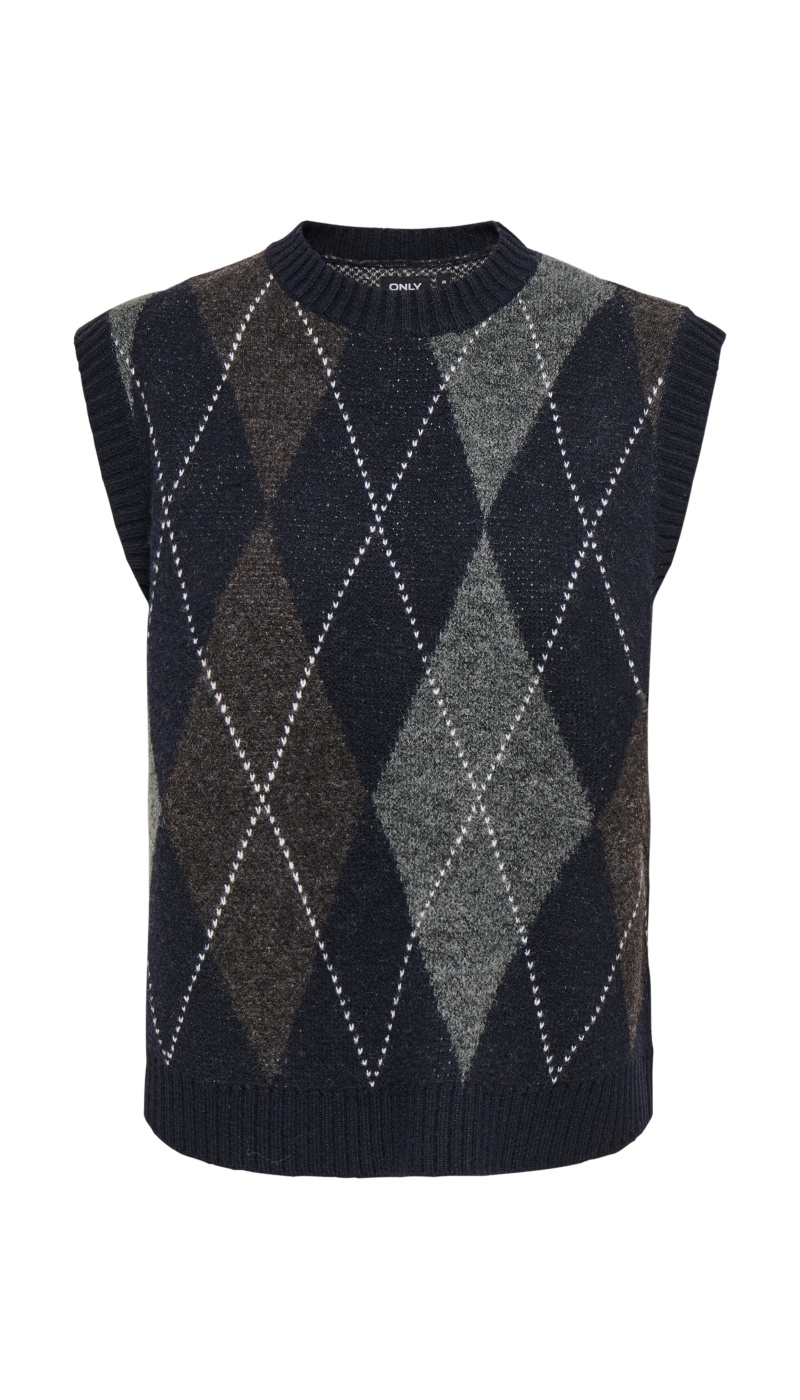 Pull Argyle Night Sky ONLRHOMBUS ONLY - 6 | TOPS